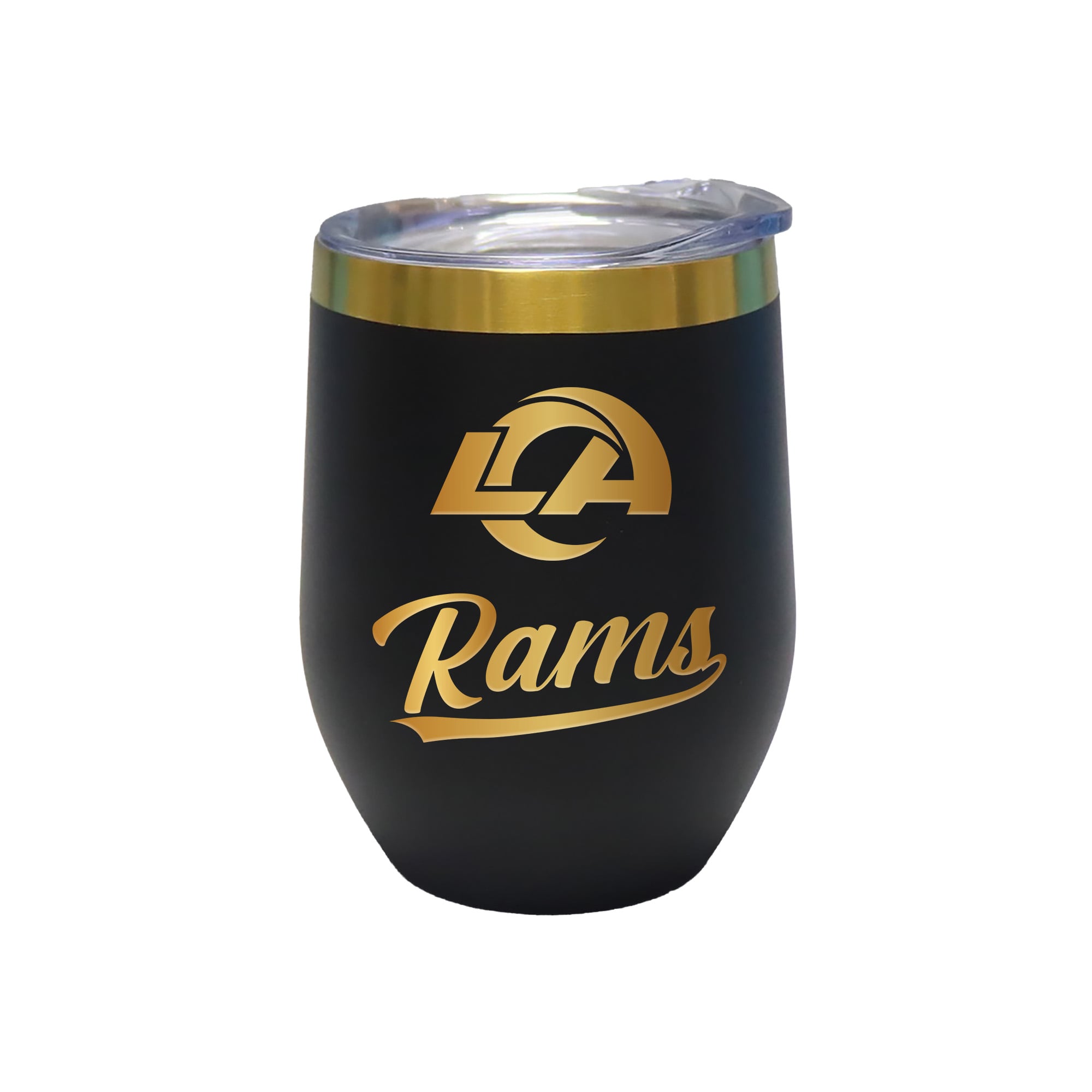 The Memory Company Los Angeles Rams 12oz. Stainless Steel Gold Lettering Stemless Wine Tumbler