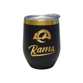 The Memory Company Los Angeles Rams 12oz. Stainless Steel Gold Lettering Stemless Wine Tumbler