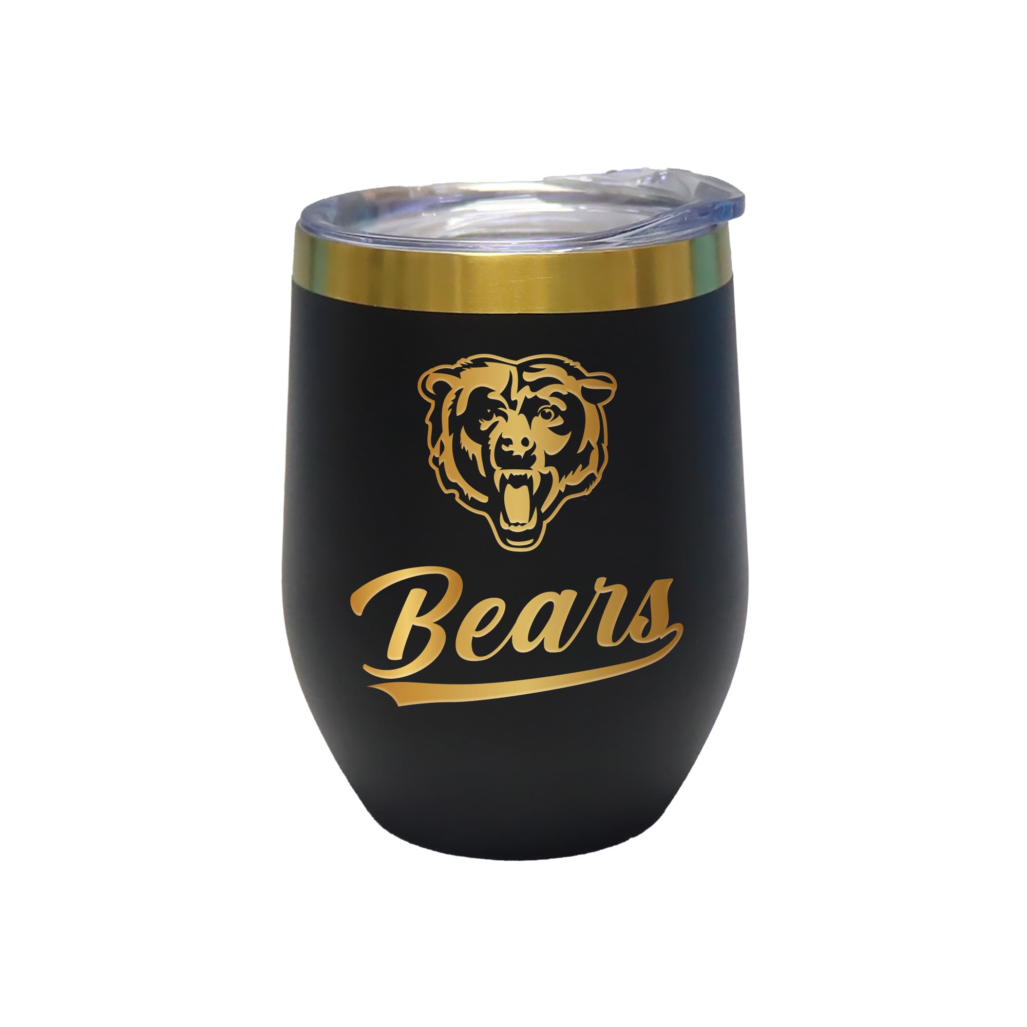 The Memory Company Chicago Bears 12oz. Stainless Steel Gold Lettering Stemless Wine Tumbler