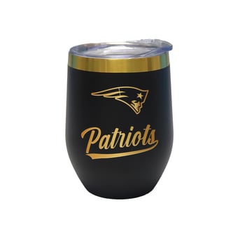 The Memory Company New England Patriots 12oz. Stainless Steel Gold Lettering Stemless Wine Tumbler