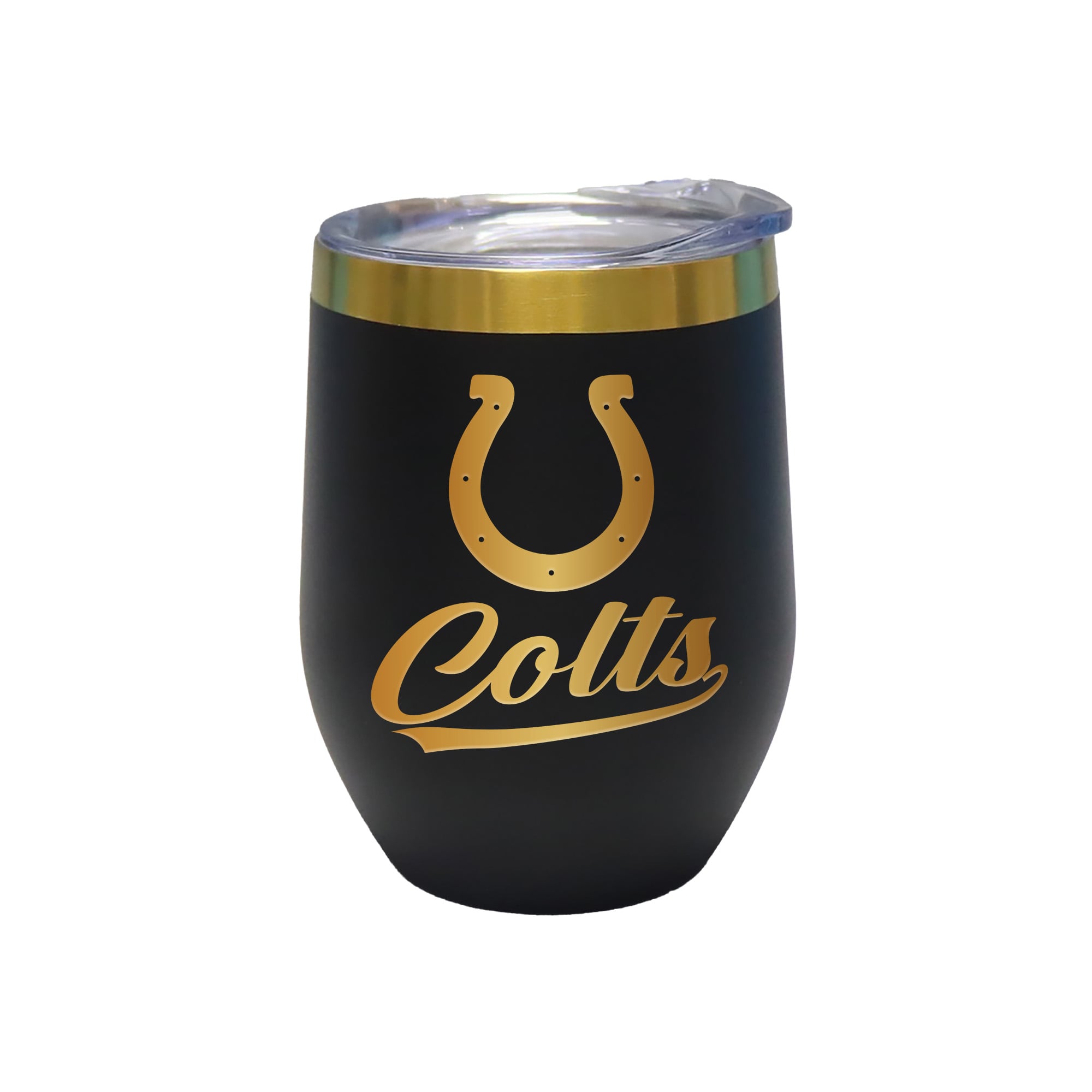 The Memory Company Indianapolis Colts 12oz. Stainless Steel Gold Lettering Stemless Wine Tumbler