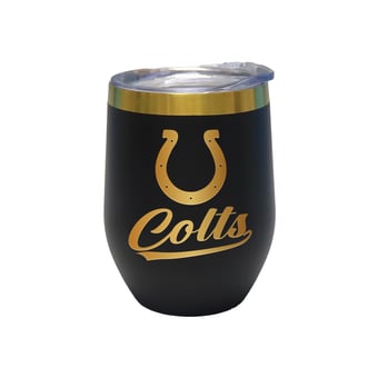 The Memory Company Indianapolis Colts 12oz. Stainless Steel Gold Lettering Stemless Wine Tumbler