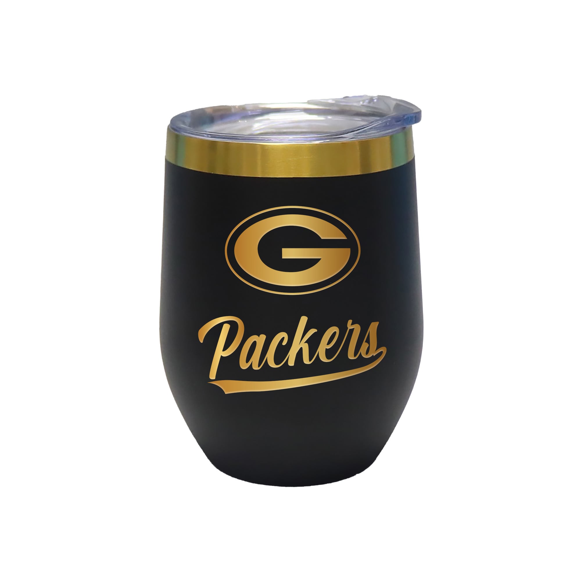 The Memory Company Green Bay Packers 12oz. Stainless Steel Gold Lettering Stemless Wine Tumbler