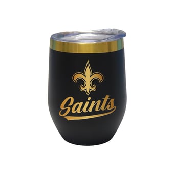 The Memory Company New Orleans Saints 12oz. Stainless Steel Gold Lettering Stemless Wine Tumbler