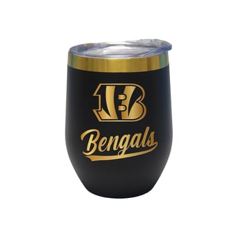 The Memory Company Cincinnati Bengals 12oz. Stainless Steel Gold Lettering Stemless Wine Tumbler