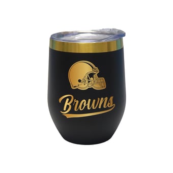 The Memory Company Cleveland Browns 12oz. Stainless Steel Gold Lettering Stemless Wine Tumbler