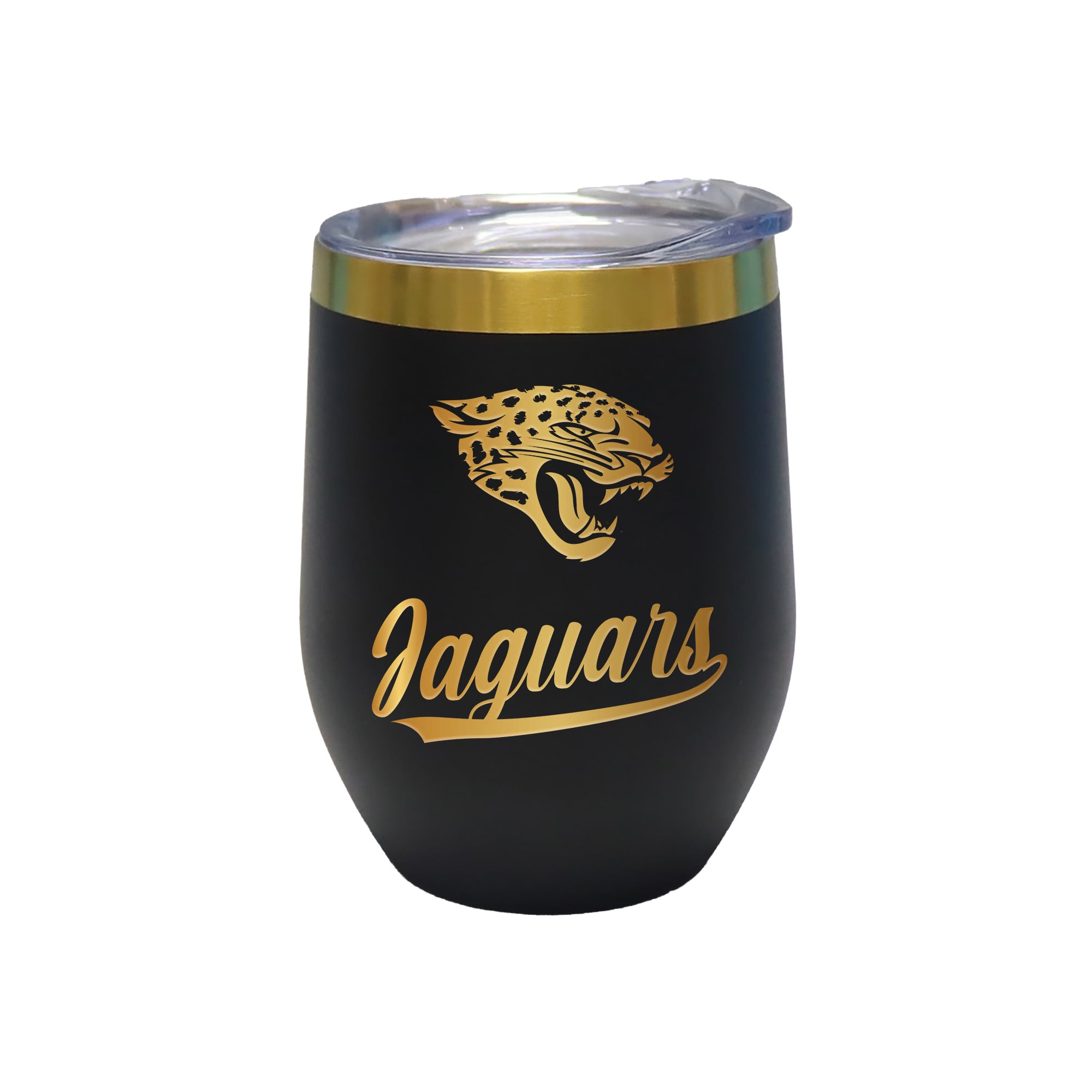 The Memory Company Jacksonville Jaguars 12oz. Stainless Steel Gold Lettering Stemless Wine Tumbler