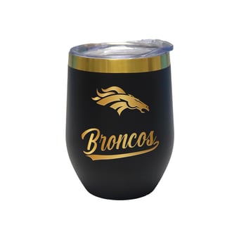 The Memory Company Denver Broncos 12oz. Stainless Steel Gold Lettering Stemless Wine Tumbler