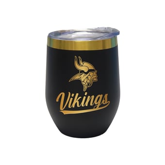 The Memory Company Minnesota Vikings 12oz. Stainless Steel Gold Lettering Stemless Wine Tumbler
