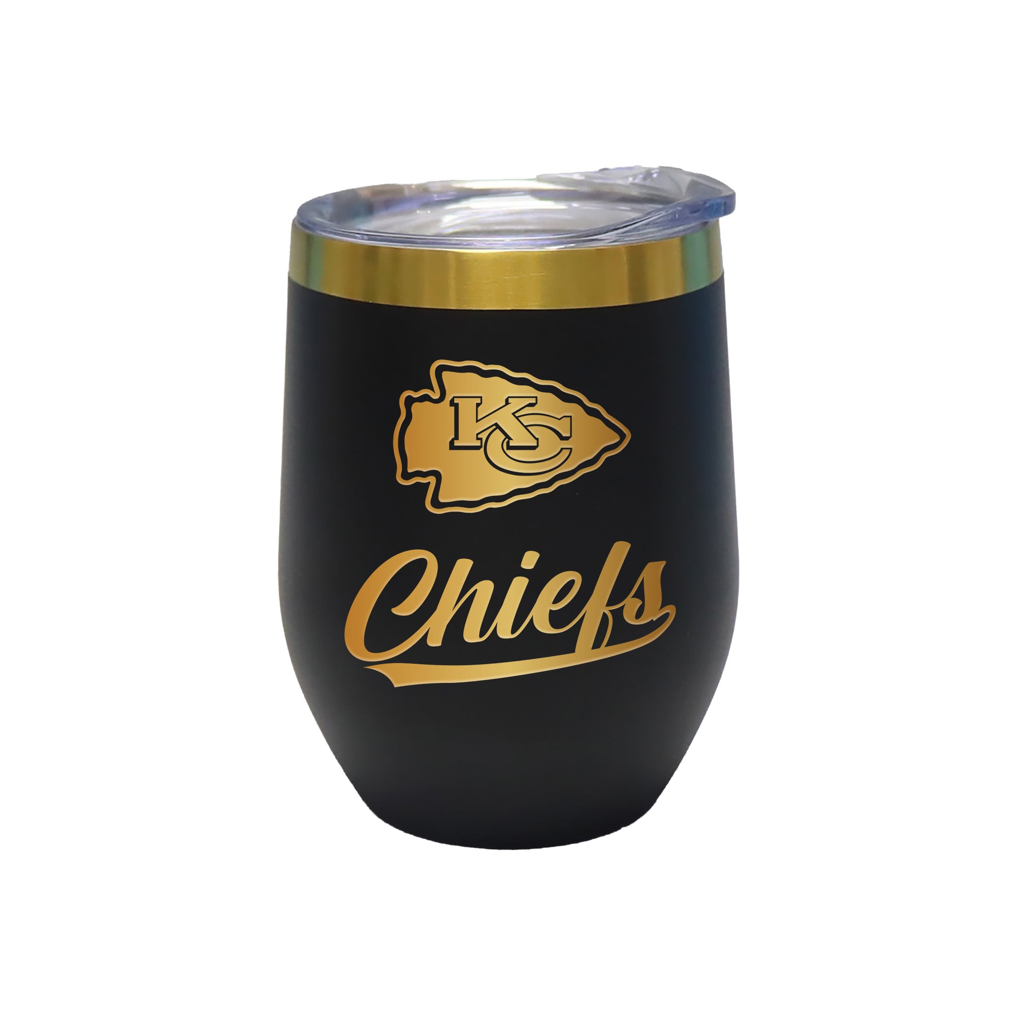 The Memory Company Kansas City Chiefs 12oz. Stainless Steel Gold Lettering Stemless Wine Tumbler