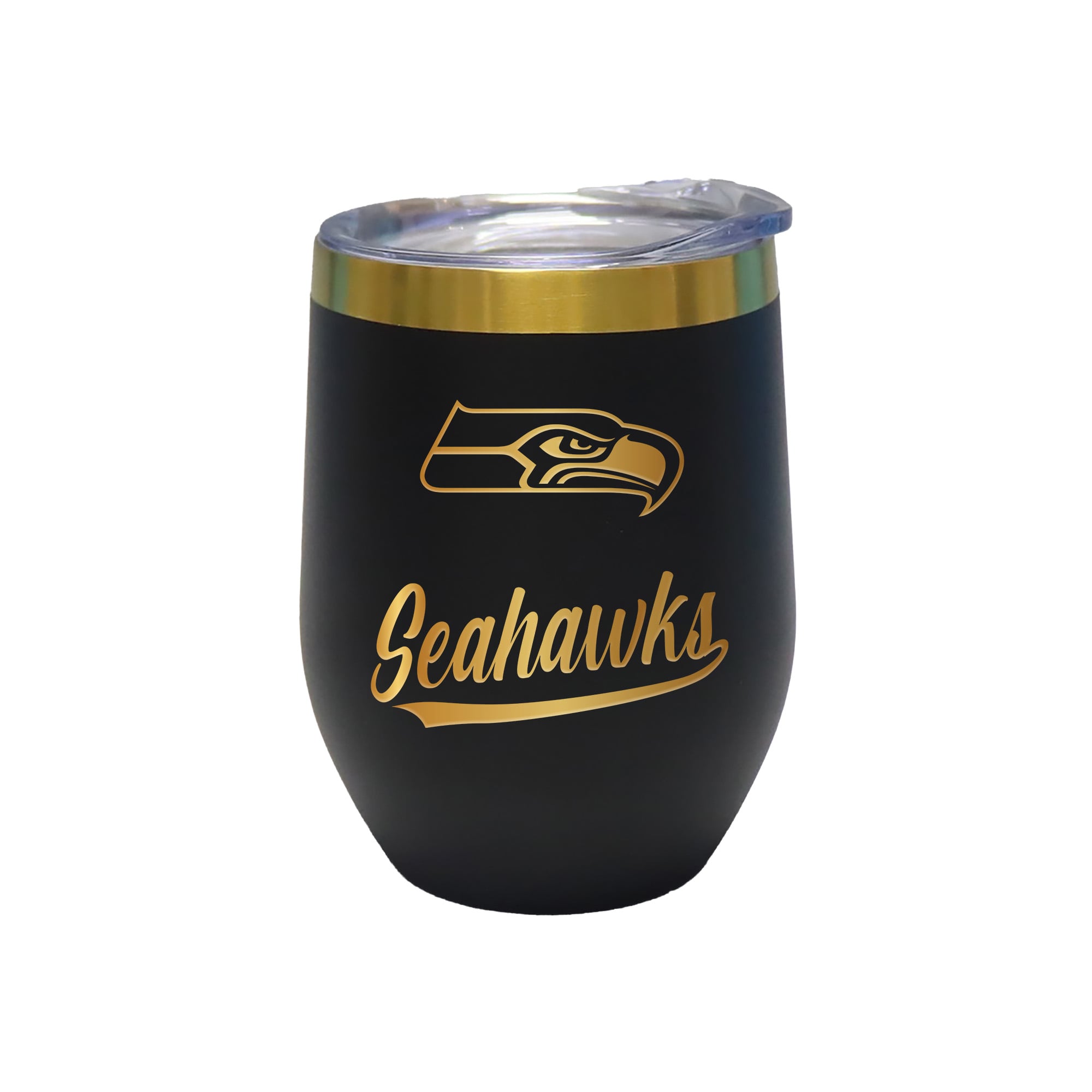 The Memory Company Seattle Seahawks 12oz. Stainless Steel Gold Lettering Stemless Wine Tumbler