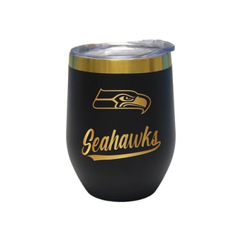 The Memory Company Seattle Seahawks 12oz. Stainless Steel Gold Lettering Stemless Wine Tumbler
