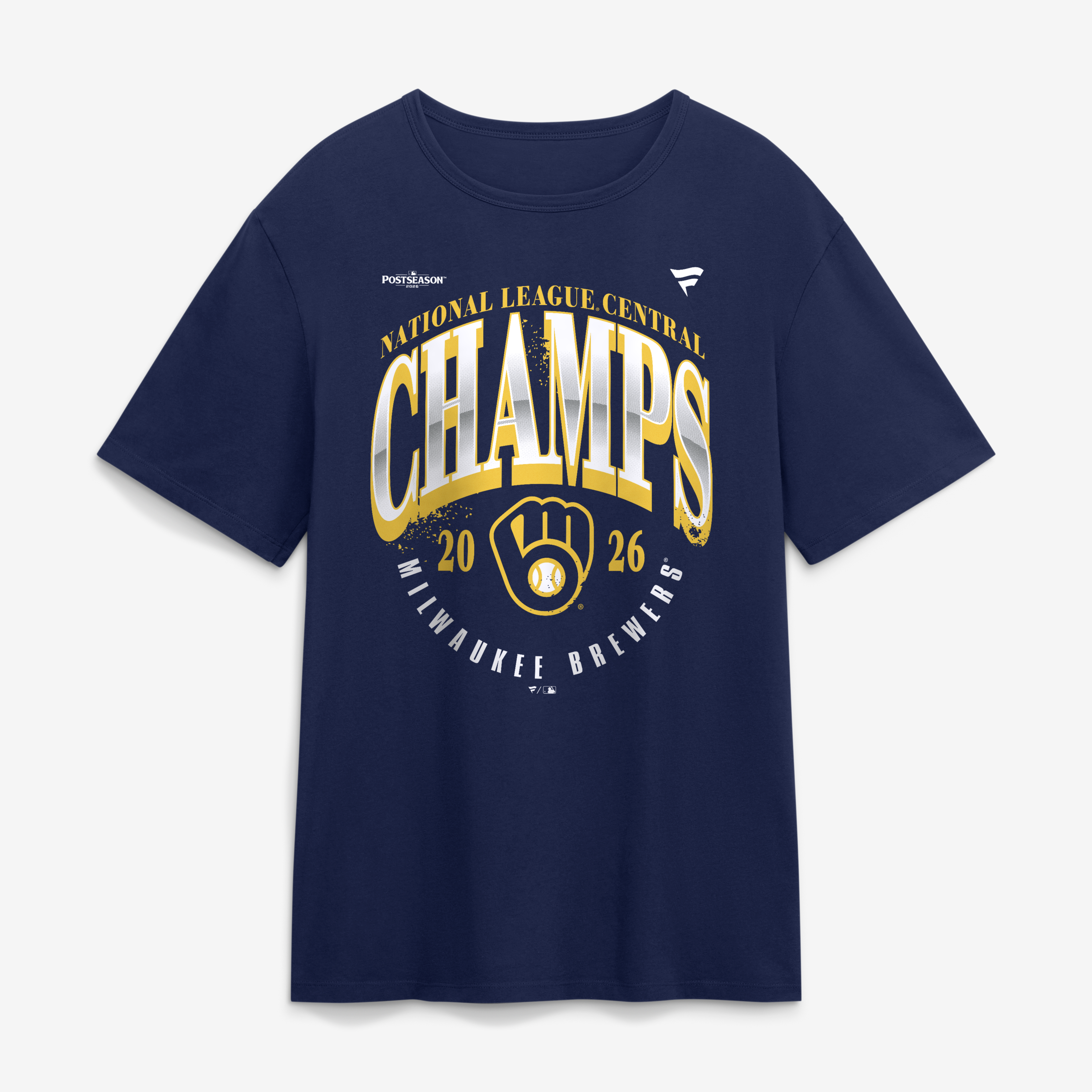 Men's Fanatics Navy Milwaukee Brewers 2026 NL Central Division Champions Locker Room Big & Tall T-Shirt