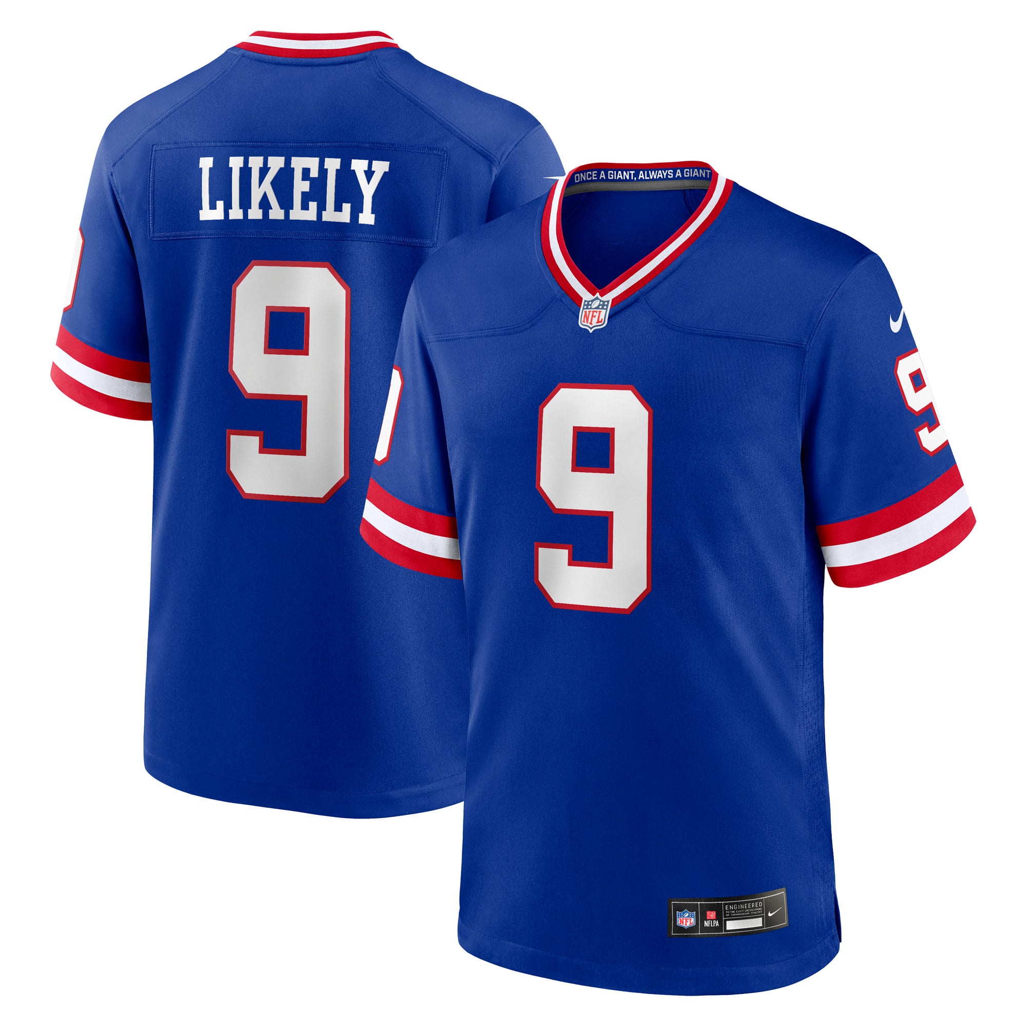 New York Giants Nike Game Secondary Alternate Jersey - Royal - Isaiah Likely - Mens