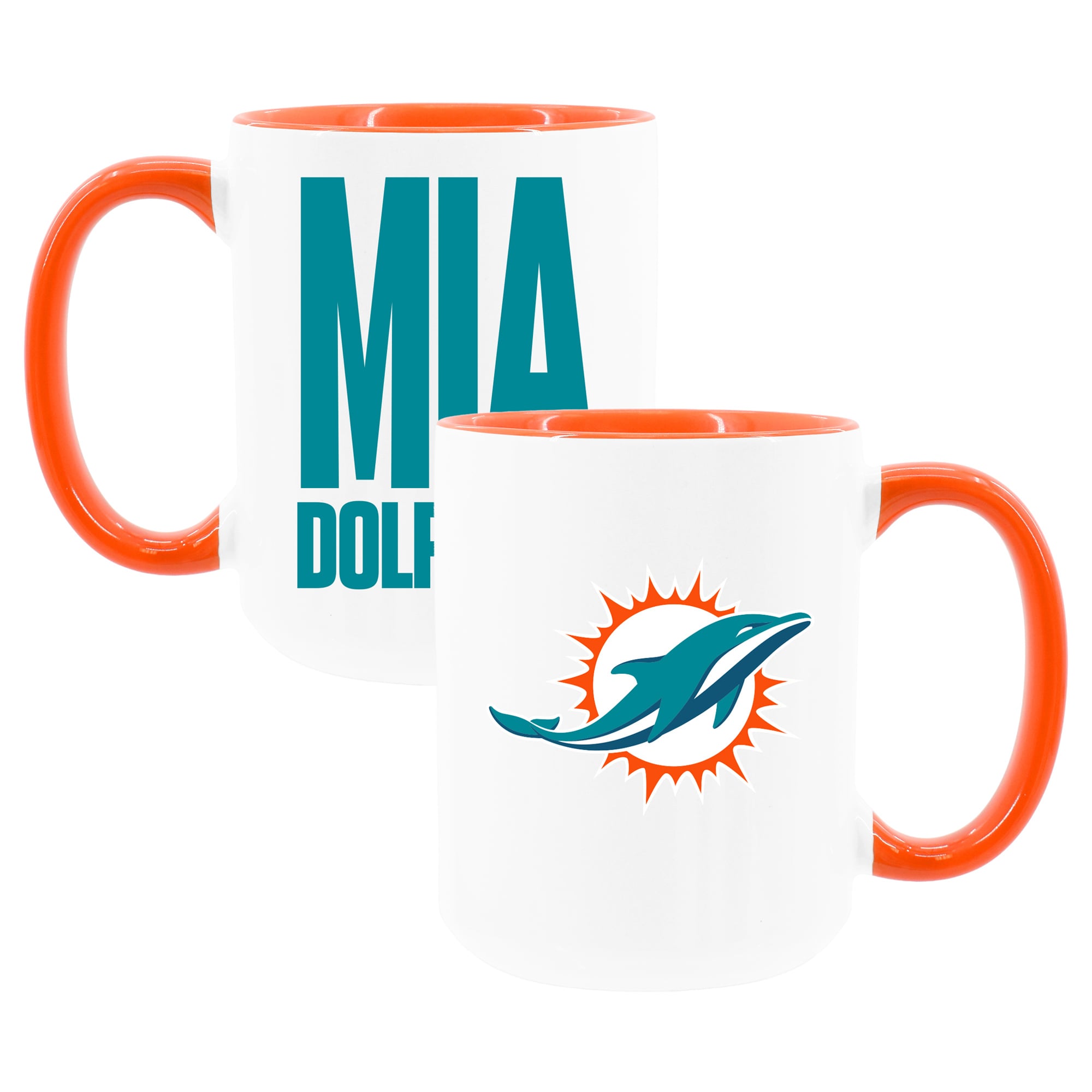 The Memory Company Miami Dolphins Two-Piece 15oz. Coffee Mug Set