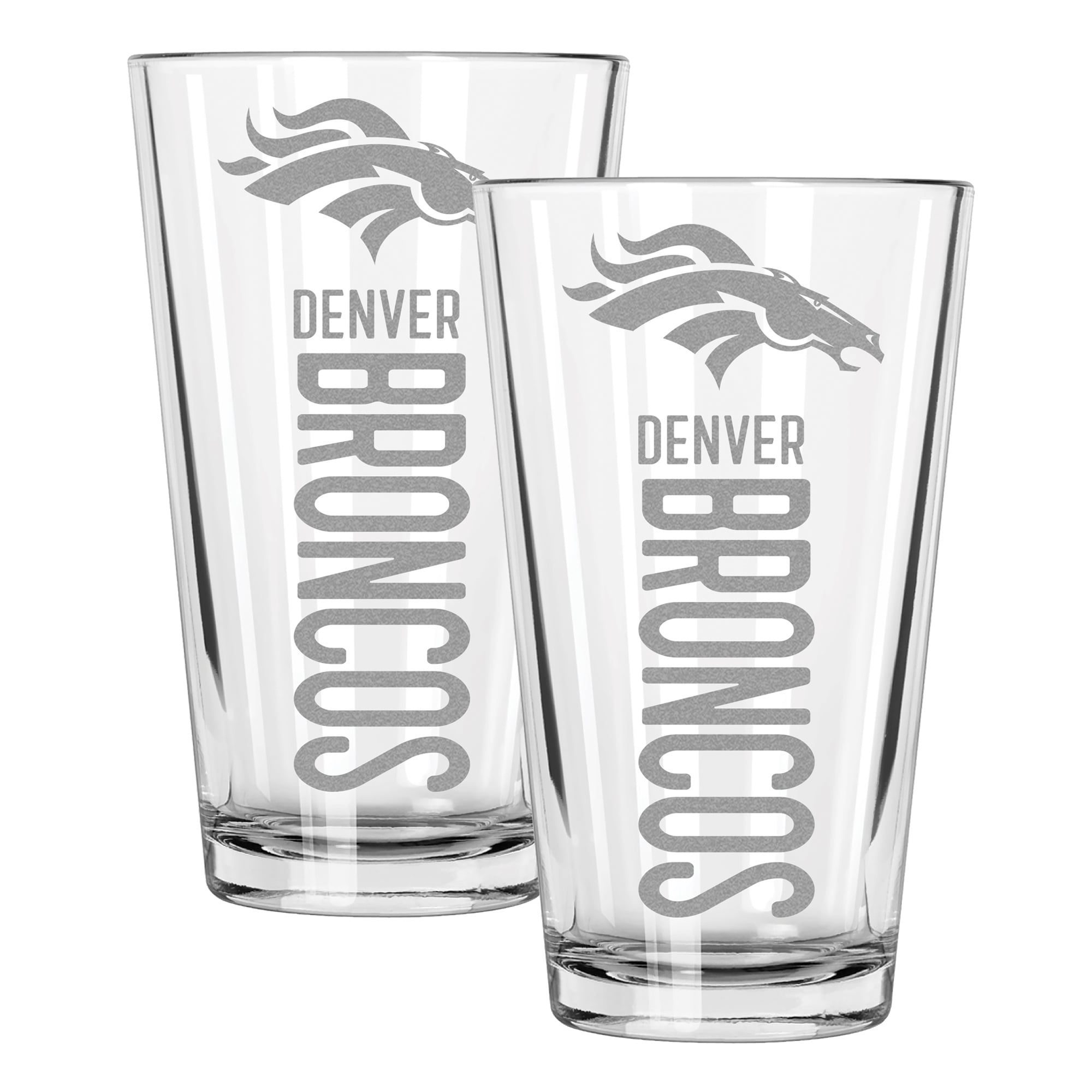 The Memory Company Denver Broncos Two-Piece 16oz. Pinnacle Pint Glass Set