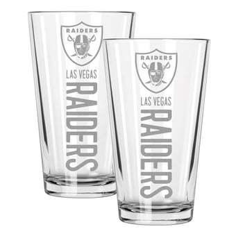 The Memory Company Las Vegas Raiders Two-Piece 16oz. Pinnacle Pint Glass Set
