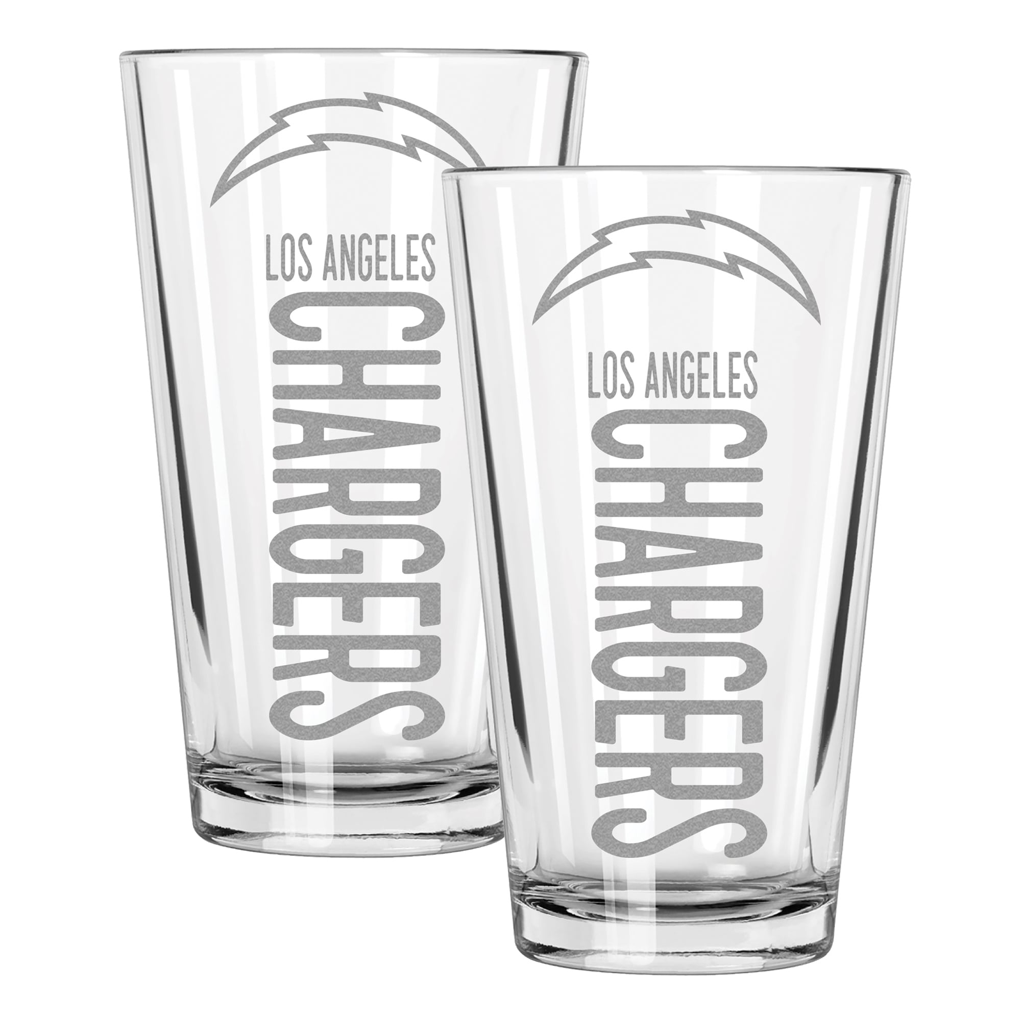The Memory Company Los Angeles Chargers Two-Piece 16oz. Pinnacle Pint Glass Set