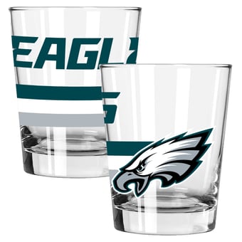 The Memory Company Philadelphia Eagles Two-Piece 15oz. Big Stripes Double Old Fashioned Glass Set
