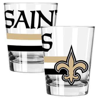 The Memory Company New Orleans Saints Two-Piece 15oz. Big Stripes Double Old Fashioned Glass Set