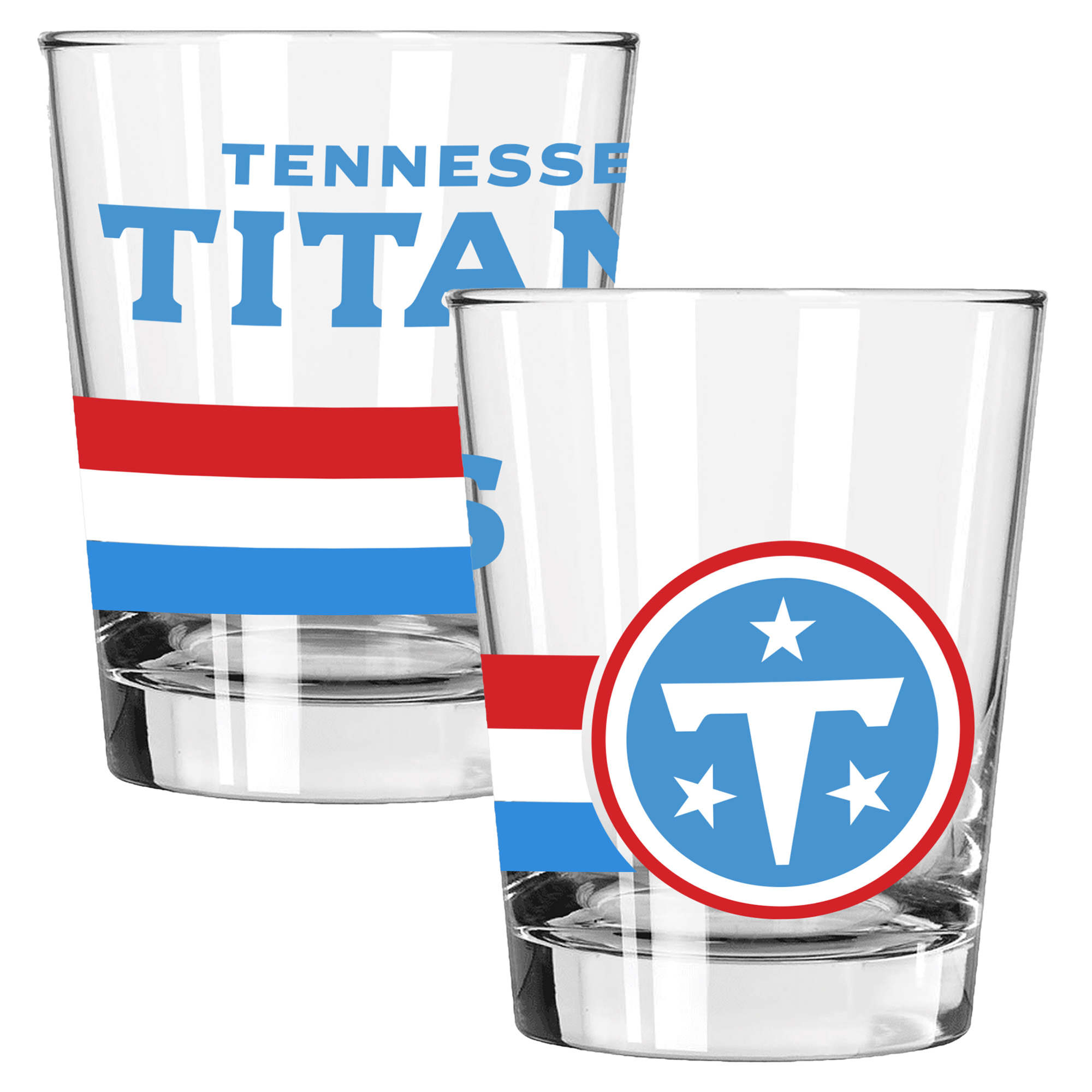 The Memory Company Tennessee Titans Two-Piece 15oz. Big Stripes Double Old Fashioned Glass Set