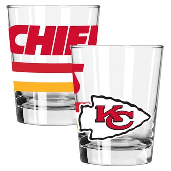 The Memory Company Kansas City Chiefs Two-Piece 15oz. Big Stripes Double Old Fashioned Glass Set