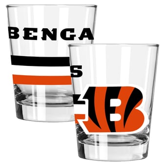 The Memory Company Cincinnati Bengals Two-Piece 15oz. Big Stripes Double Old Fashioned Glass Set