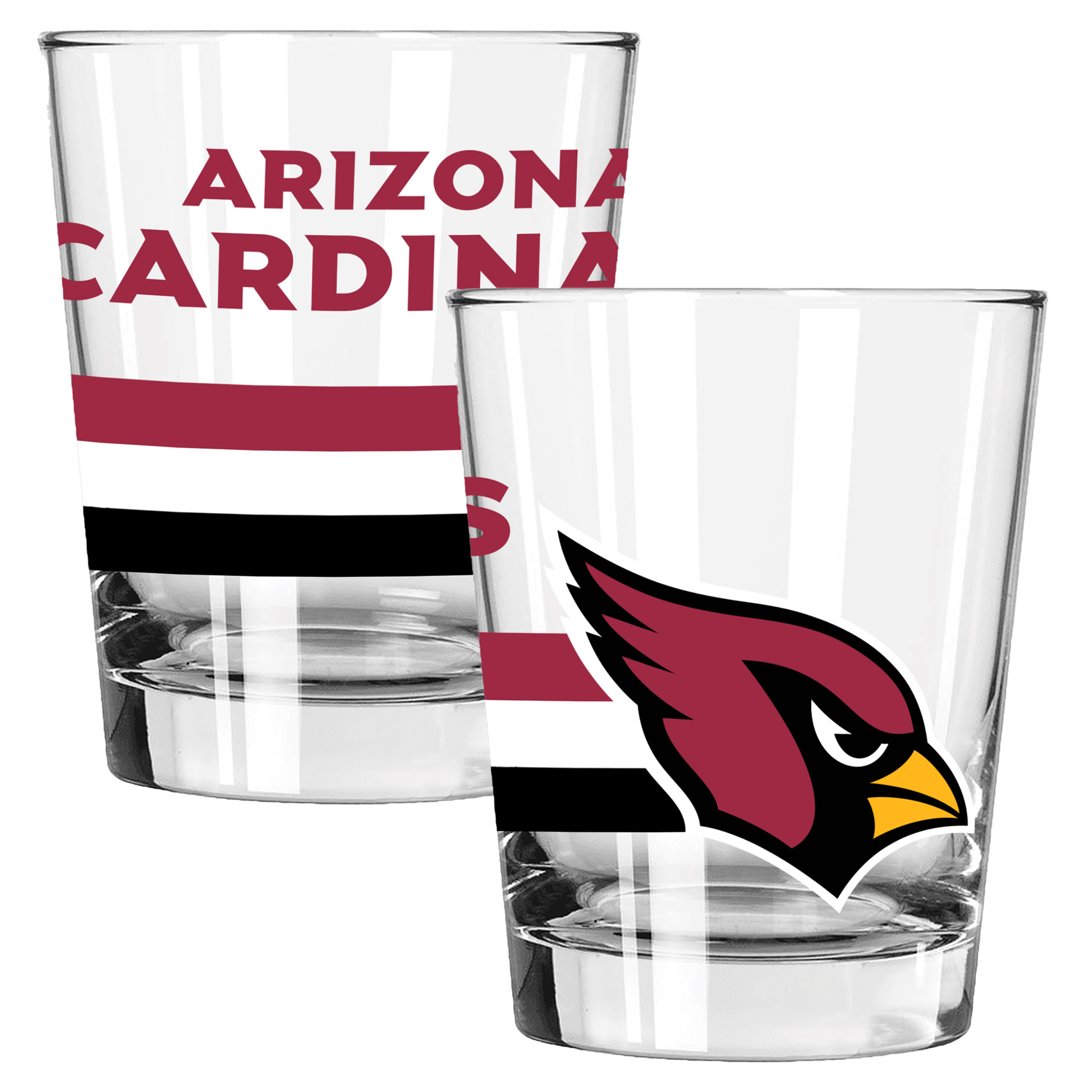 The Memory Company Arizona Cardinals Two-Piece 15oz. Big Stripes Double Old Fashioned Glass Set