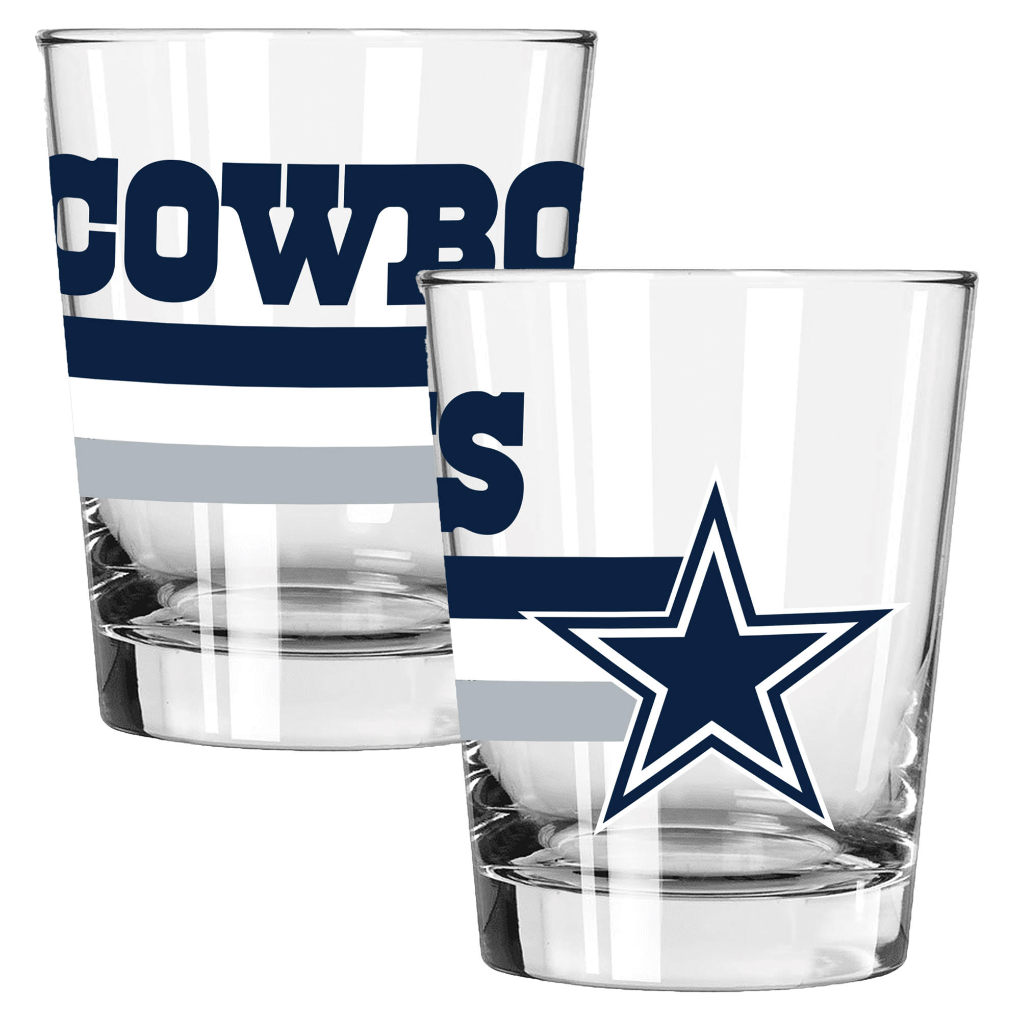 The Memory Company Dallas Cowboys Two-Piece 15oz. Big Stripes Double Old Fashioned Glass Set
