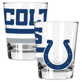 The Memory Company Indianapolis Colts Two-Piece 15oz. Big Stripes Double Old Fashioned Glass Set