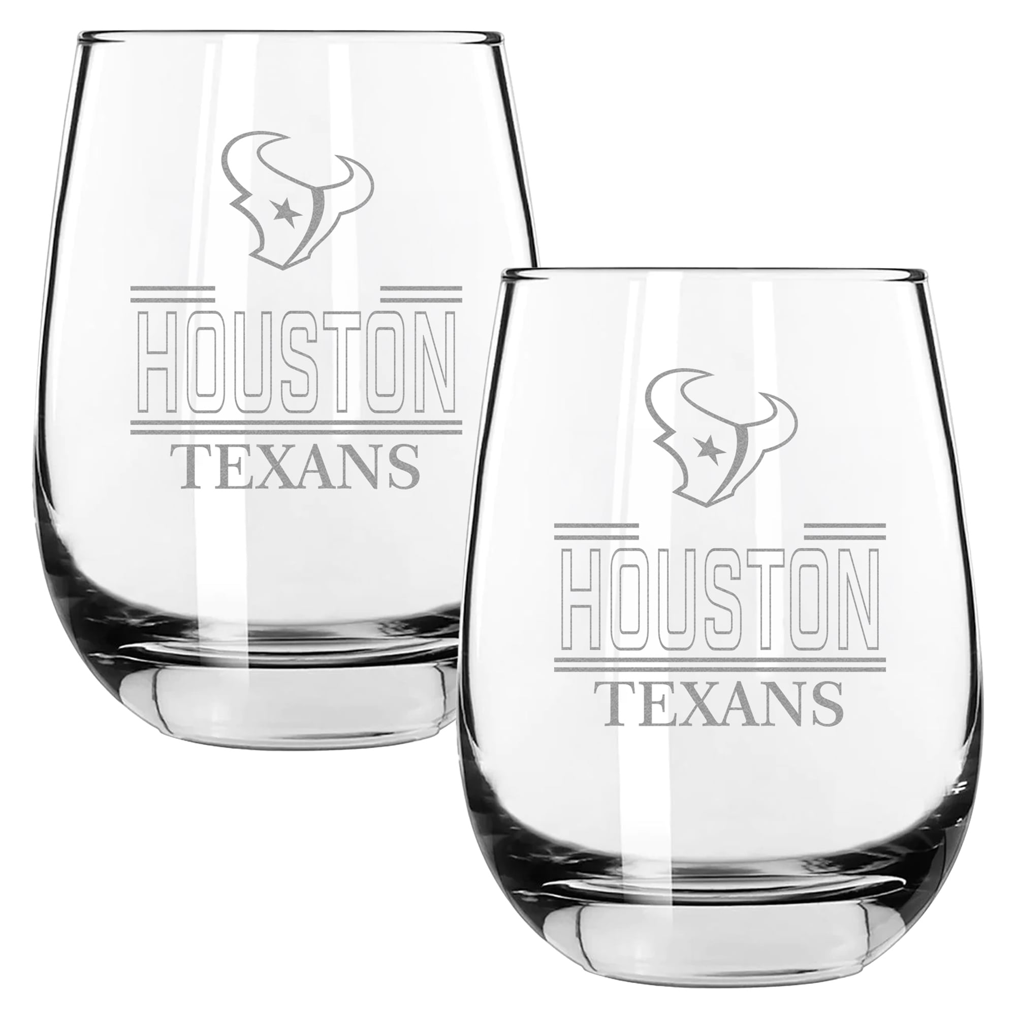 The Memory Company Houston Texans Two-Piece 15oz. Classic Crew Stemless Wine Glass Set