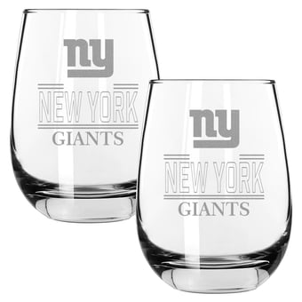 The Memory Company New York Giants Two-Piece 15oz. Classic Crew Stemless Wine Glass Set