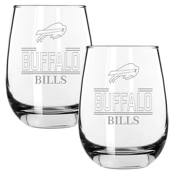 The Memory Company Buffalo Bills Two-Piece 15oz. Classic Crew Stemless Wine Glass Set