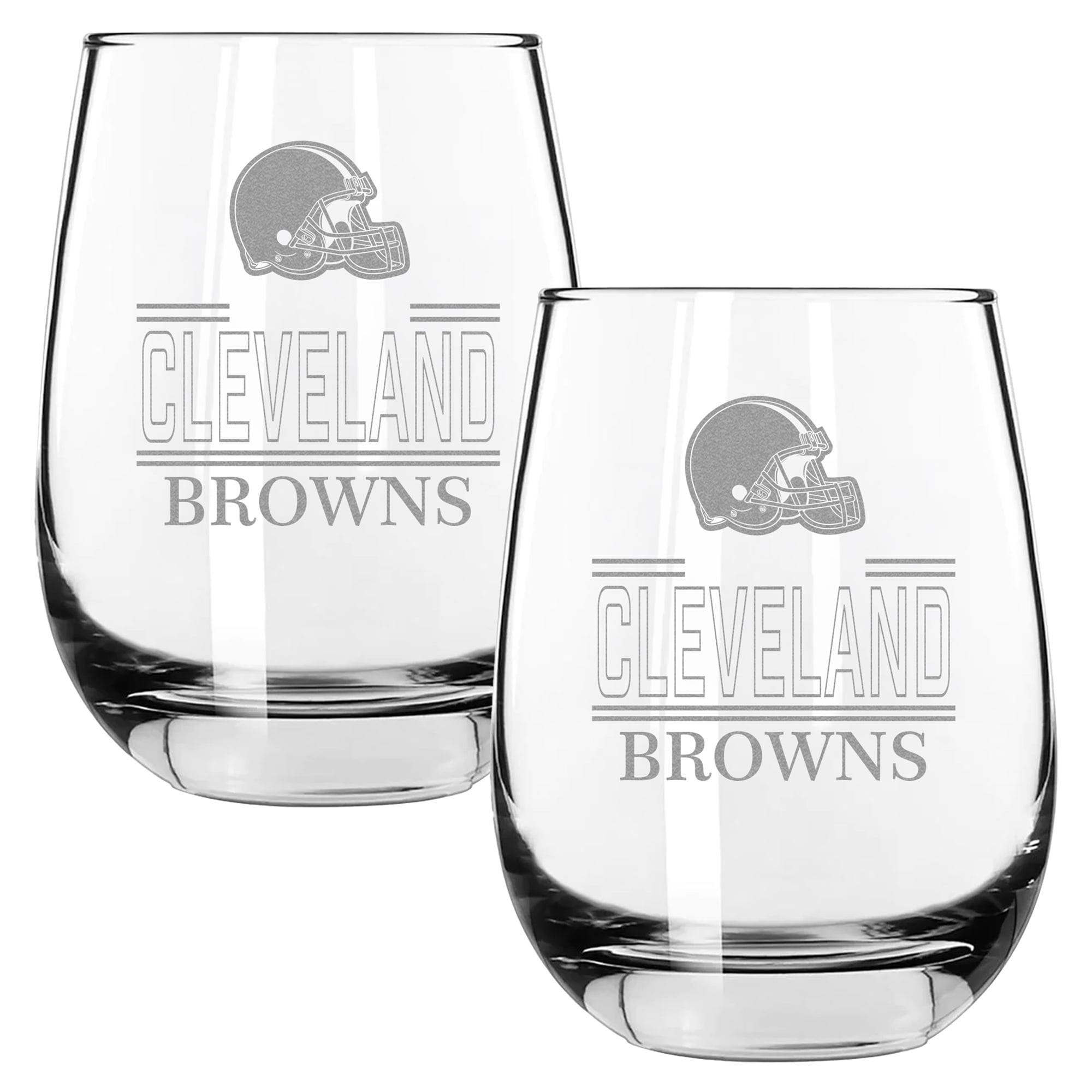 The Memory Company Cleveland Browns Two-Piece 15oz. Classic Crew Stemless Wine Glass Set