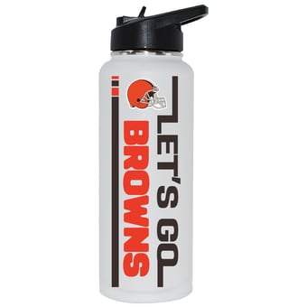 The Memory Company Cleveland Browns Let's Go 34oz. Stainless Steel Quencher Bottle
