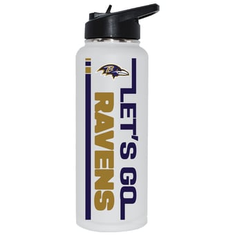 The Memory Company Baltimore Ravens Let's Go 34oz. Stainless Steel Quencher Bottle