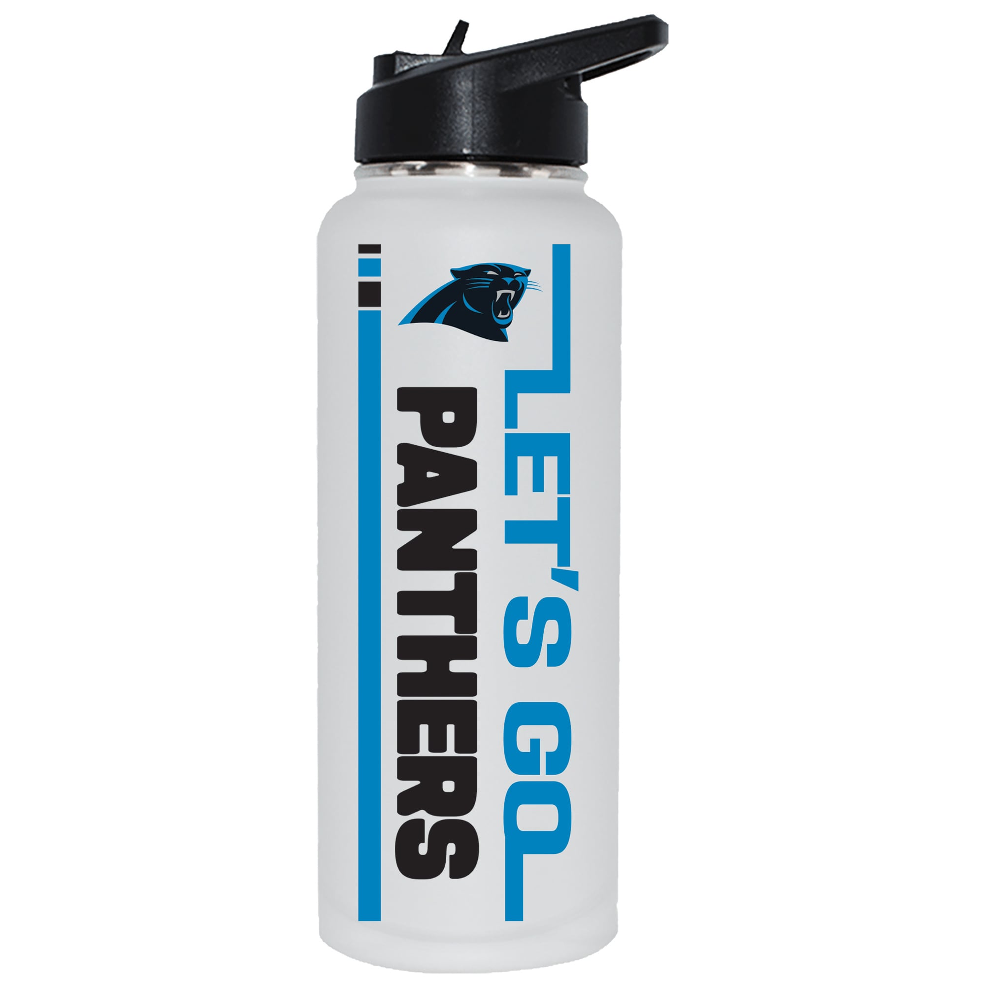 The Memory Company Carolina Panthers Let's Go 34oz. Stainless Steel Quencher Bottle