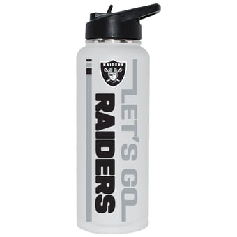 The Memory Company Las Vegas Raiders Let's Go 34oz. Stainless Steel Quencher Bottle