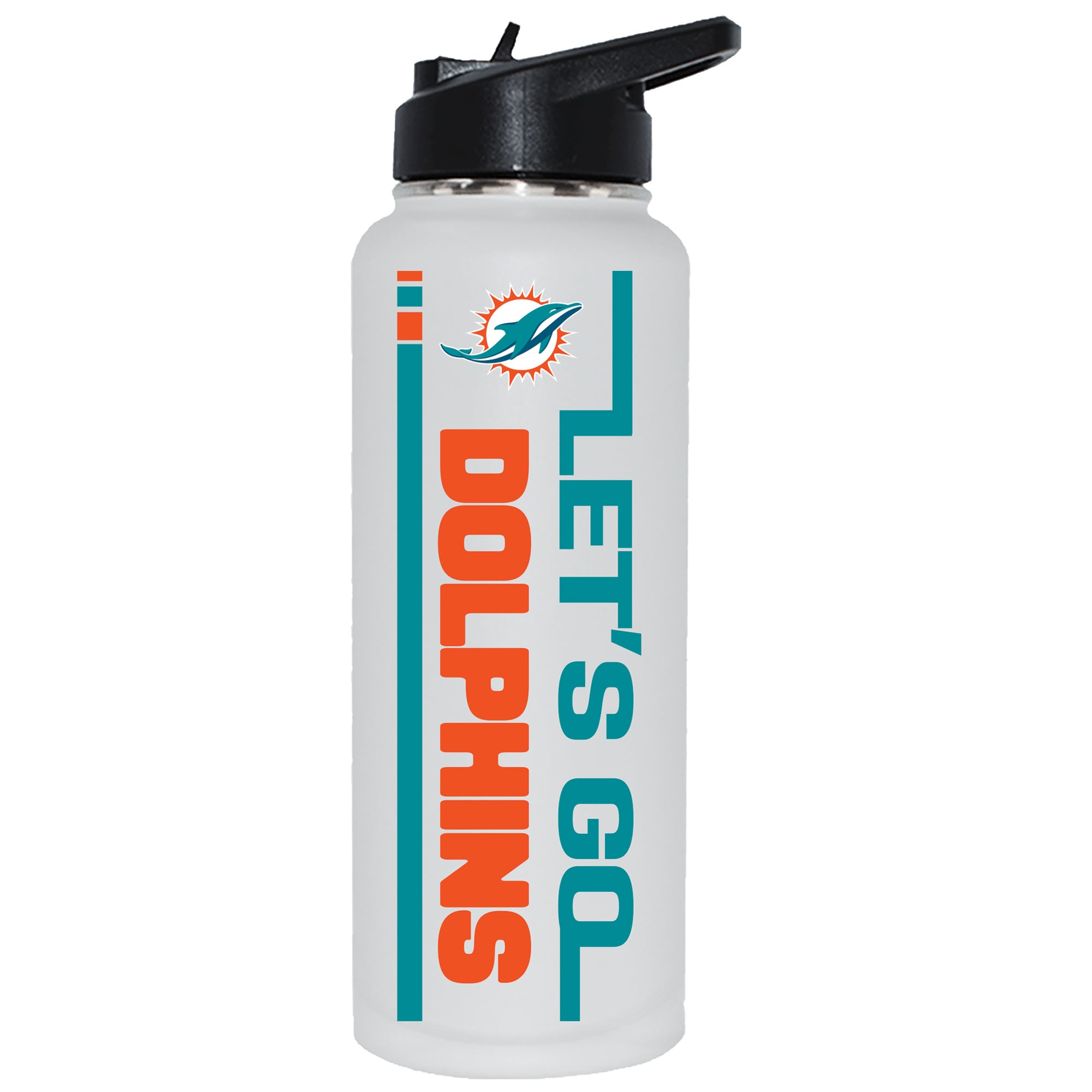 The Memory Company Miami Dolphins Let's Go 34oz. Stainless Steel Quencher Bottle