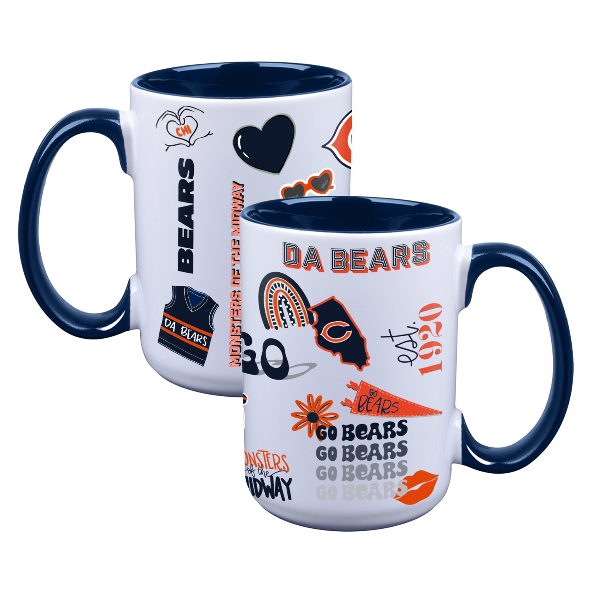 The Memory Company Chicago Bears Two-Piece 15oz. Loco Coffee Mug Set