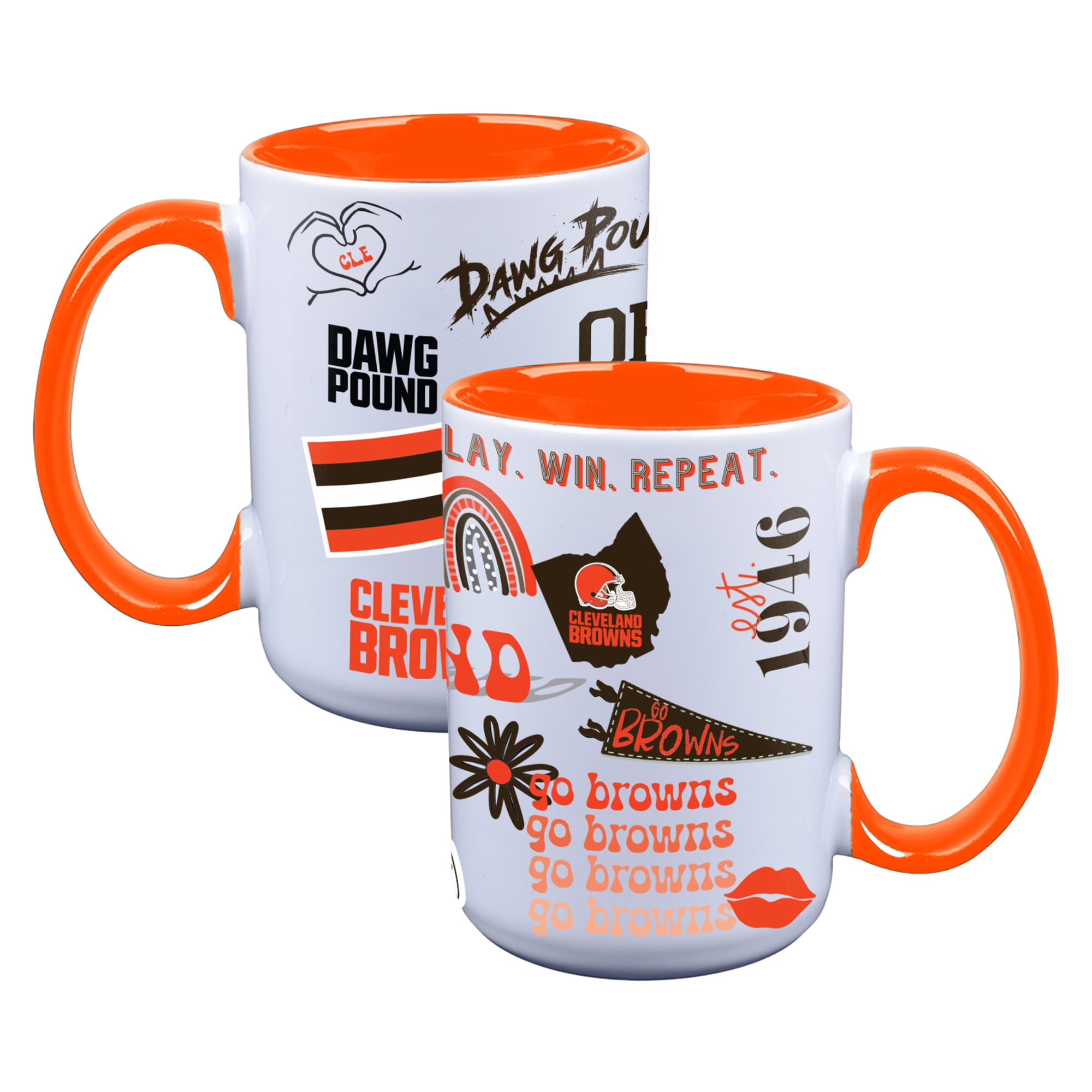 The Memory Company Cleveland Browns Two-Piece 15oz. Loco Coffee Mug Set
