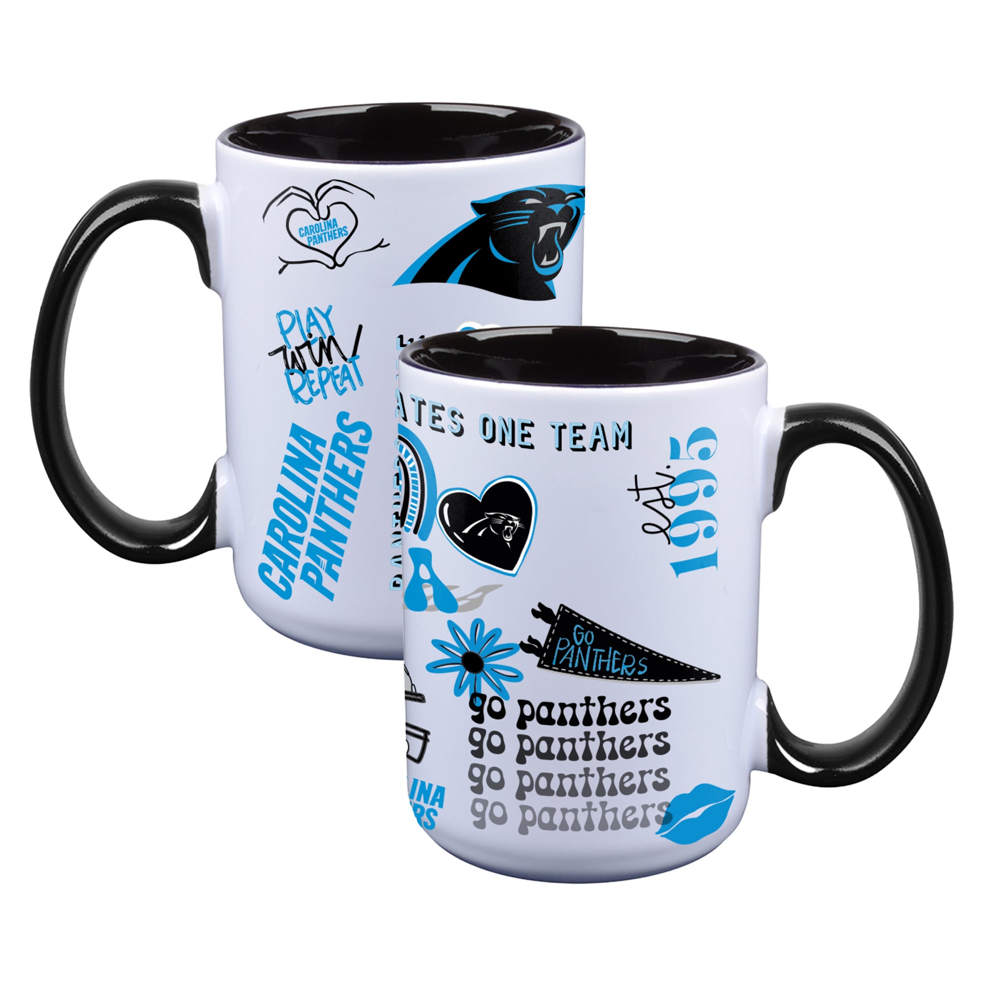 The Memory Company Carolina Panthers Two-Piece 15oz. Loco Coffee Mug Set
