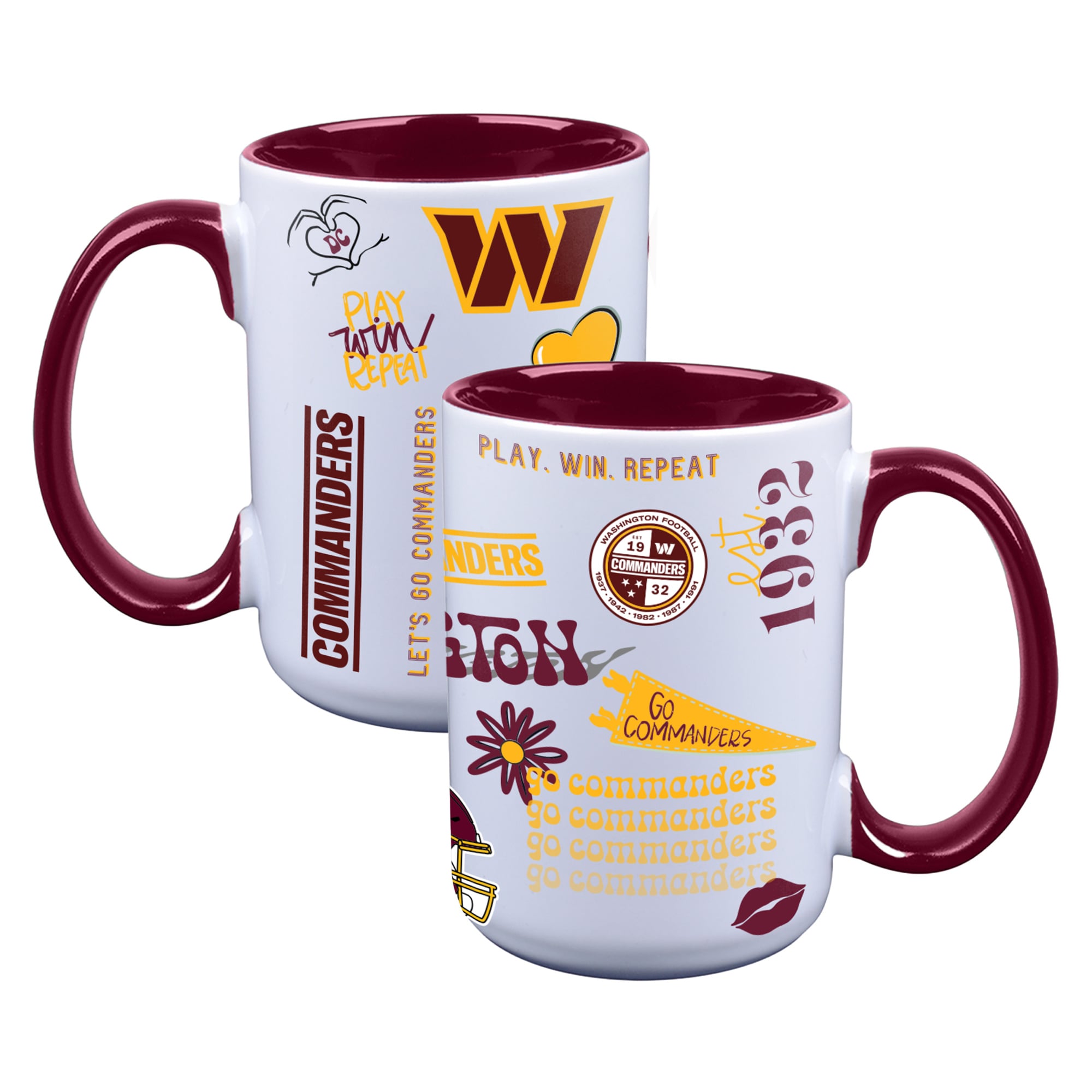 The Memory Company Washington Commanders Two-Piece 15oz. Loco Coffee Mug Set