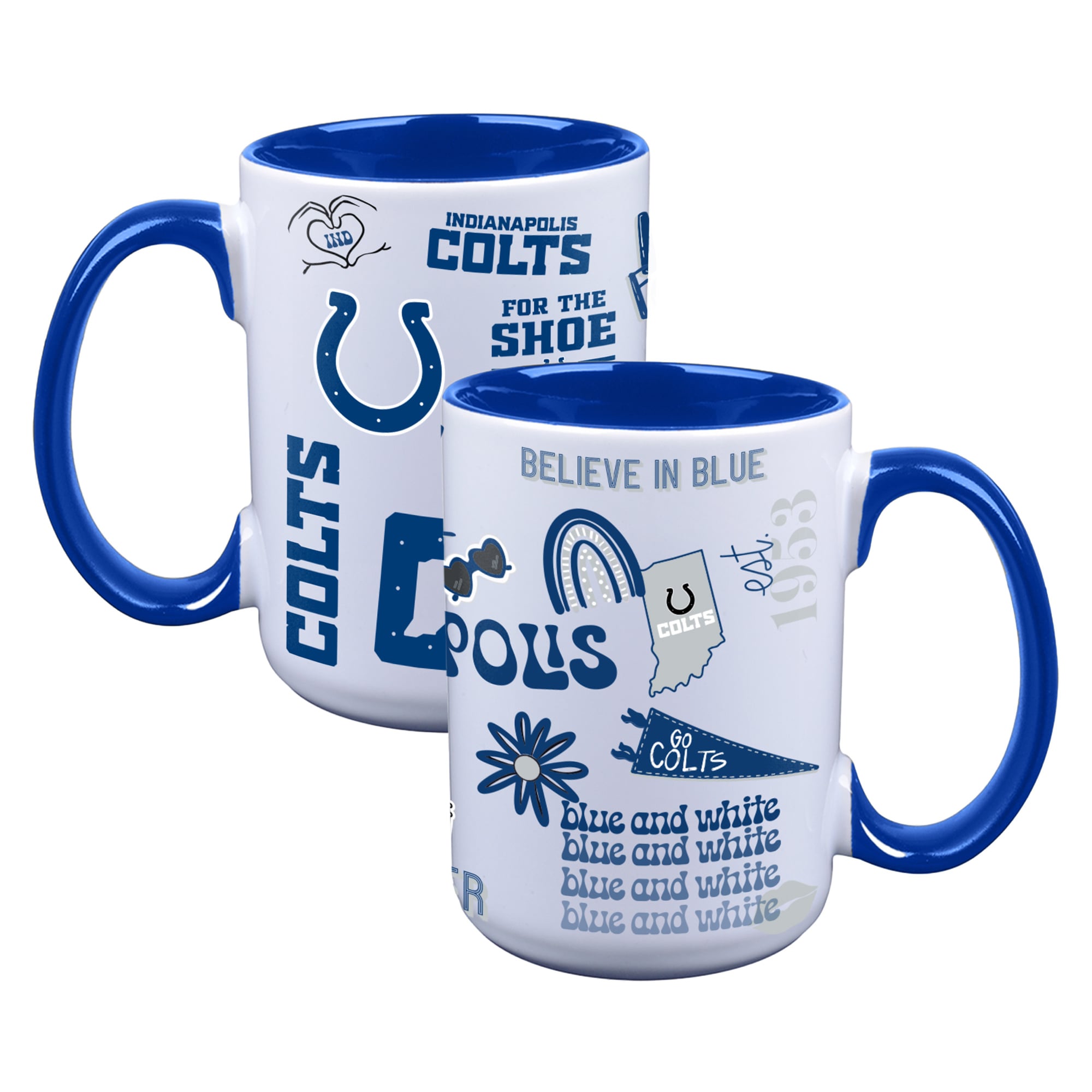 The Memory Company Indianapolis Colts Two-Piece 15oz. Loco Coffee Mug Set