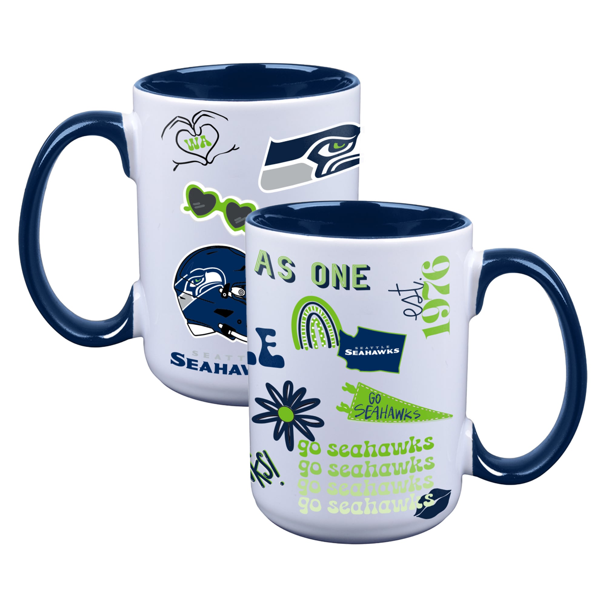 The Memory Company Seattle Seahawks Two-Piece 15oz. Loco Coffee Mug Set