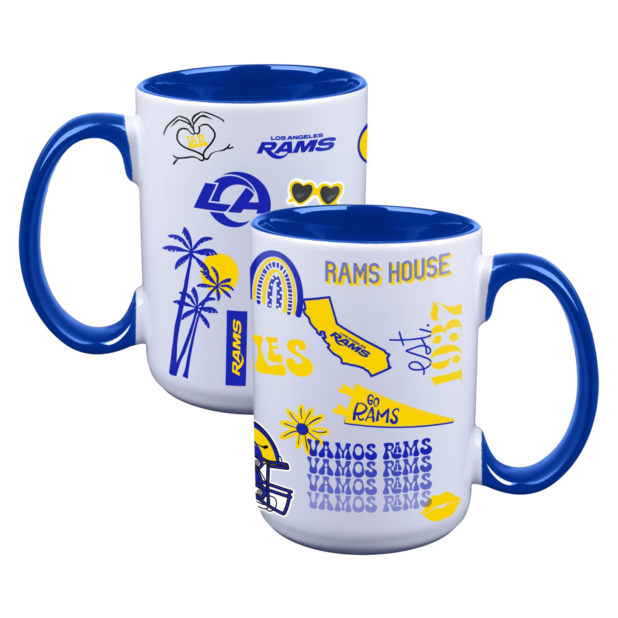 The Memory Company Los Angeles Rams Two-Piece 15oz. Loco Coffee Mug Set