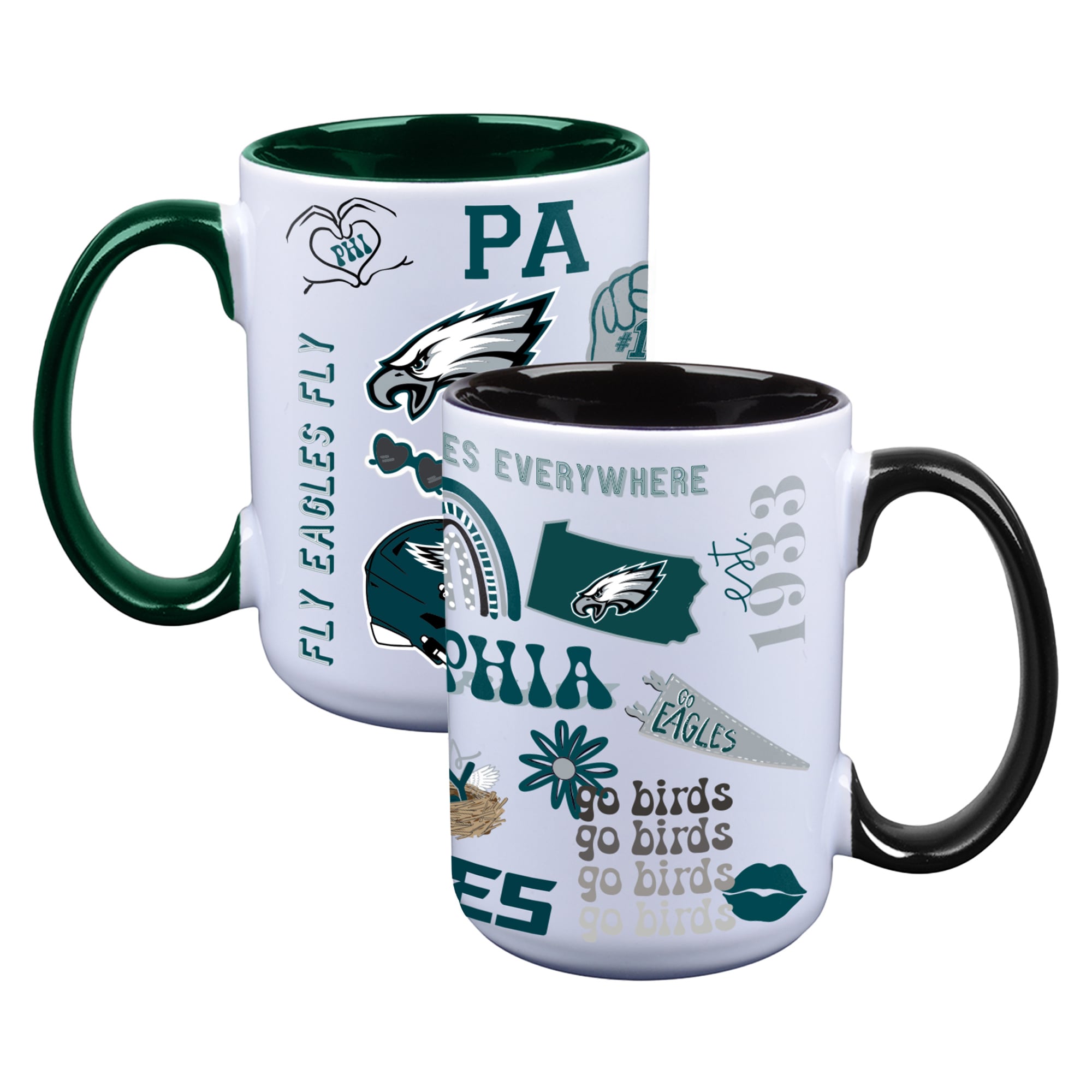 The Memory Company Philadelphia Eagles Two-Piece 15oz. Loco Coffee Mug Set