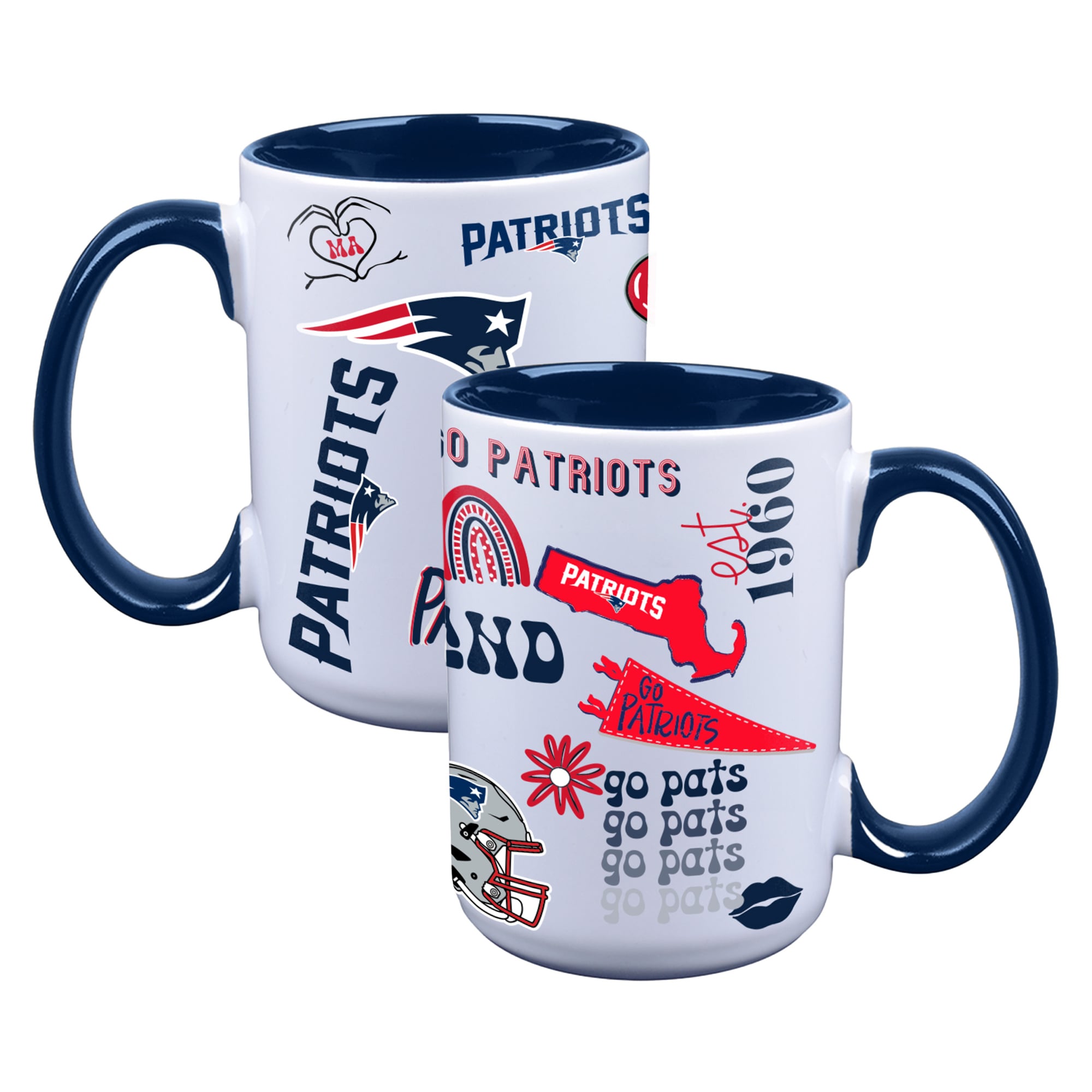 The Memory Company New England Patriots Two-Piece 15oz. Loco Coffee Mug Set