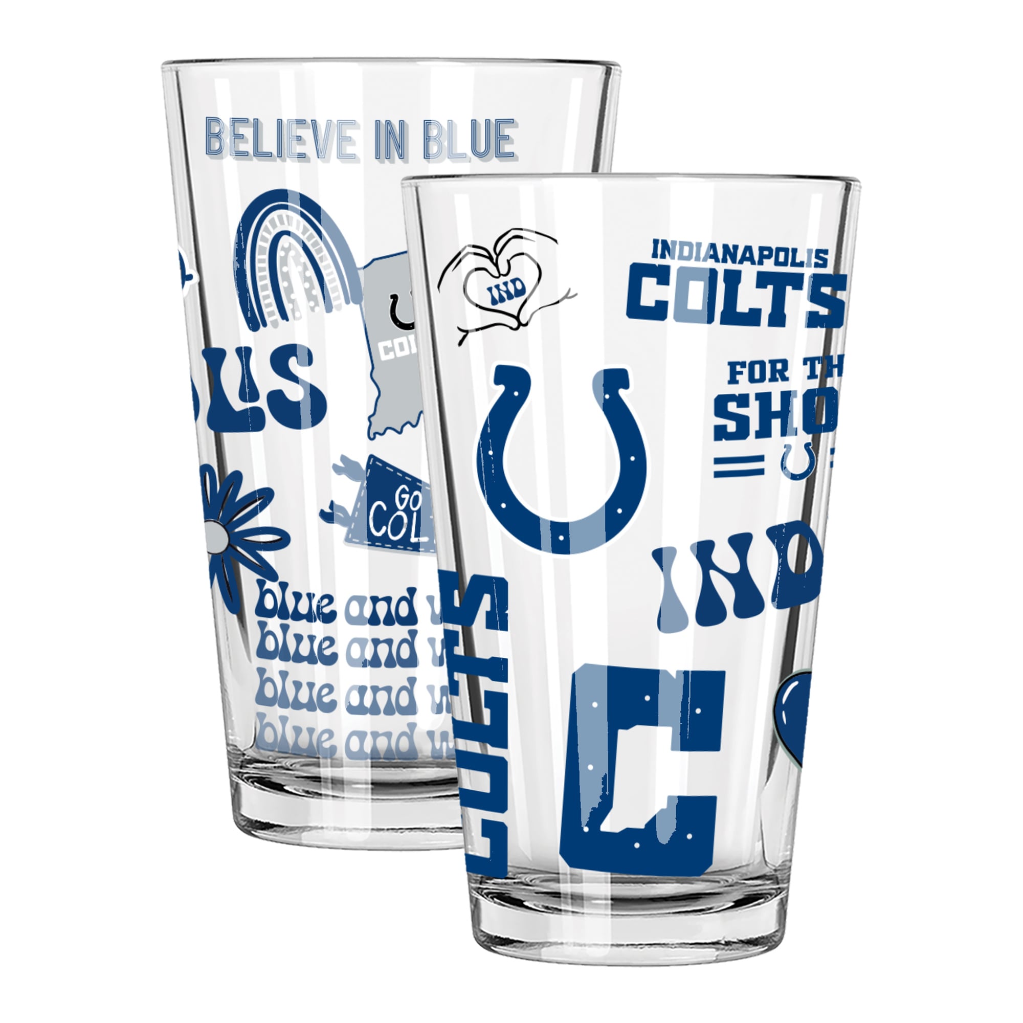 The Memory Company Indianapolis Colts Two-Piece 16oz. Loco Pint Glass Set