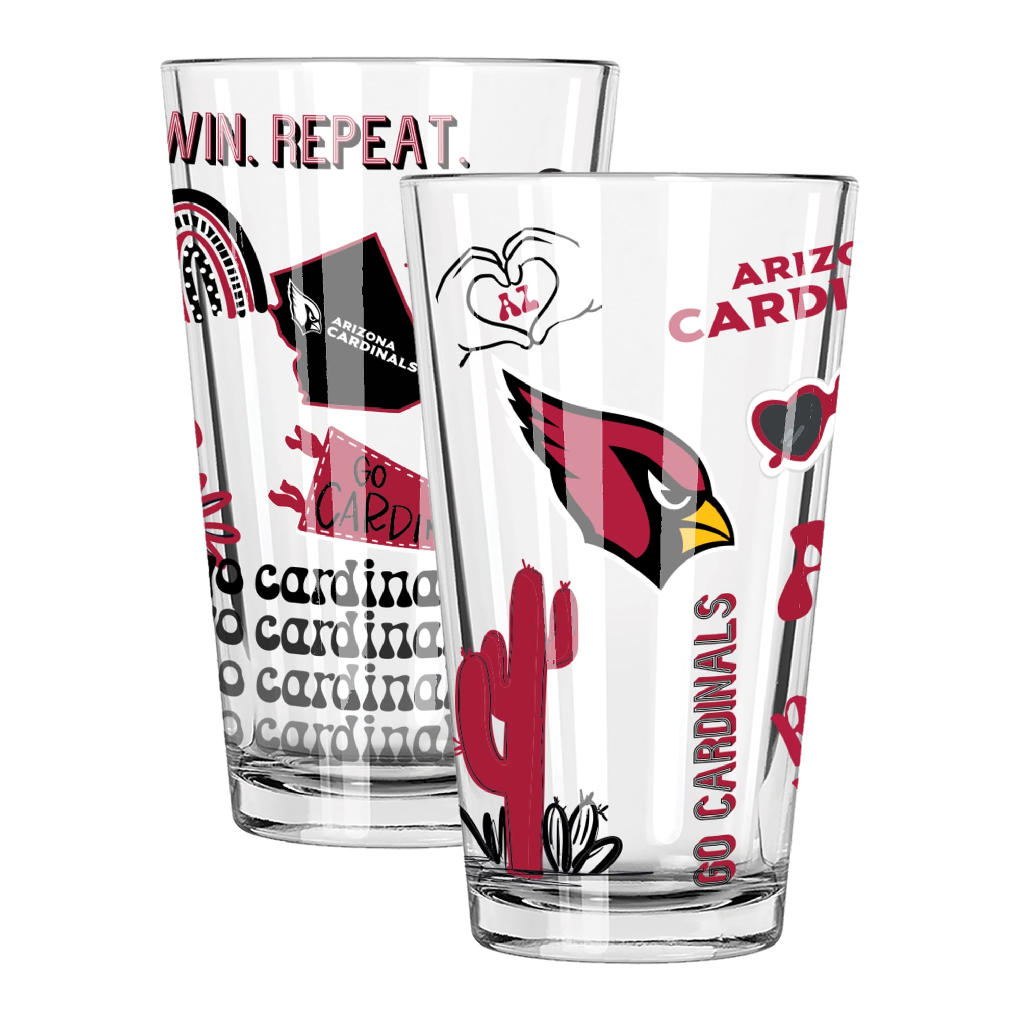 The Memory Company Arizona Cardinals Two-Piece 16oz. Loco Pint Glass Set